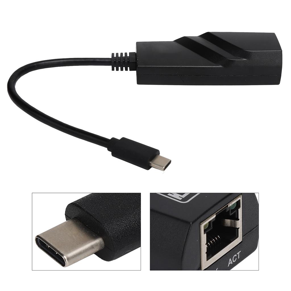 Type C To RJ45 Network Card Ethernet Adapter 1000Mbps Laptop Network Cable Converter