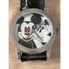 Used Free Shipping Disney Mickey Minnie Ladies Watch Silver TIMEX Analog Quartz Mickey Mouse Minnie Mouse Watch Rare Rare