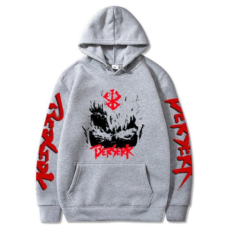 Berserk Anime Hoodie Unisex Dark Theme Printed Long Sleeve Sweatshirt Casual Streetwear
