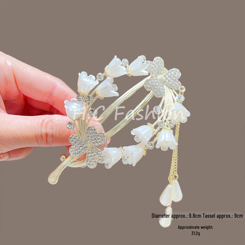Antiker Stil Blume Quaste Haarnadel: Eleganter Twist-Clip & Dutt-Hochsteckfrisur für Frauen