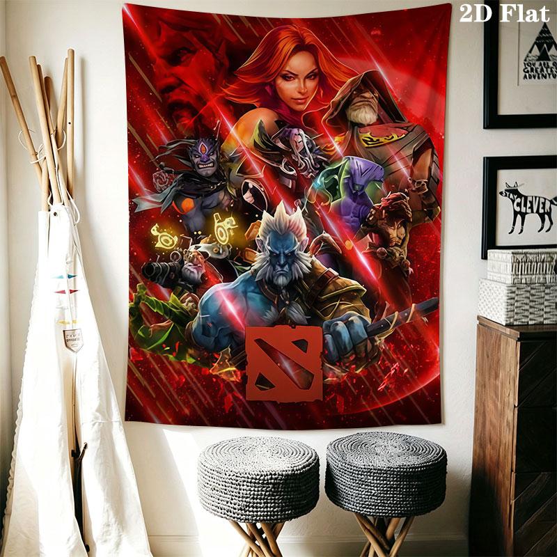 DOTA 2 Wall Hanging Printed Fabric Blanket Decorative Tapestries for Bedroom Living Room Home Decor