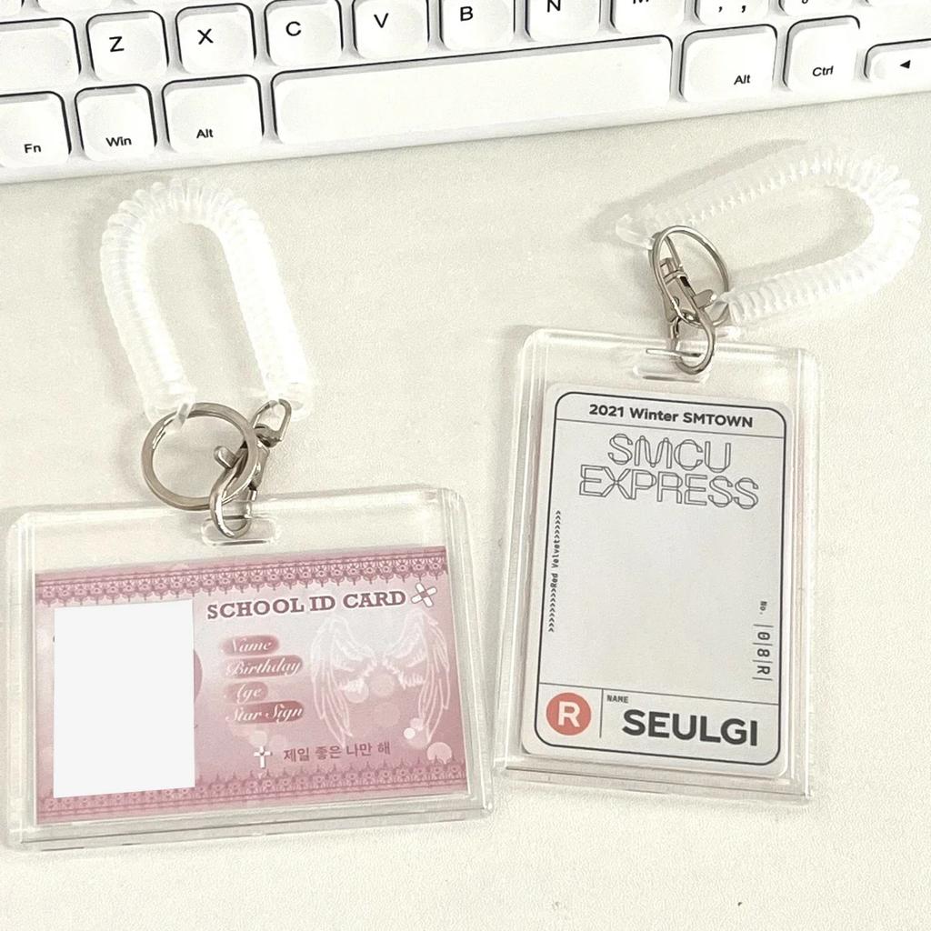 1Style School Card Access Card Holder Acrylic Transparent Protective Sleeve ID Card Bus Meal Worker ID Card Holder
