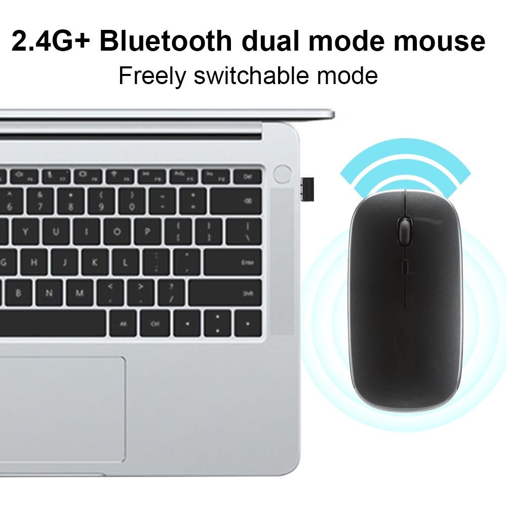 Bluetooth 2.4G Dual Mode Wireless Mouse for Windows 98  Me  2000  XP  Vista  Win 7  Win8(Gray