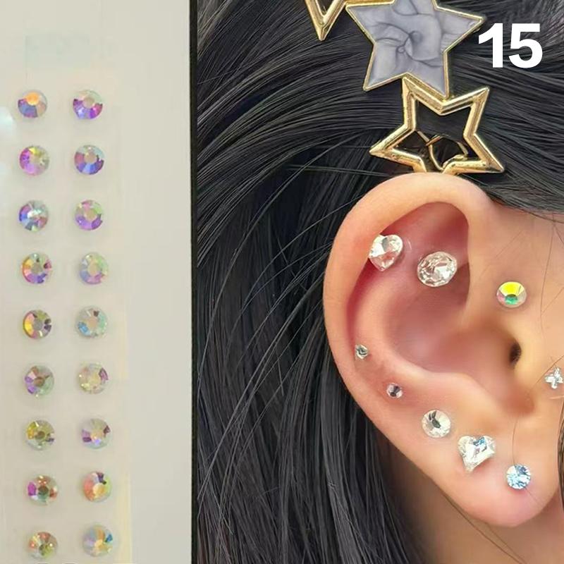 Módní mašlička Barevné kamínky Perly Nálepky na ušní body Tlakové tyčinky na uši Akupunktura Aurikulární ušní nálepky Masáž