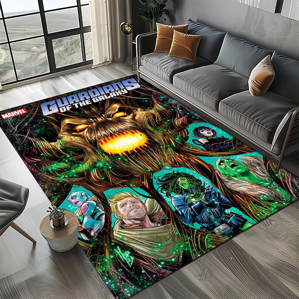 Tapete Cartoon 27 Estilos Guardiões da Galáxia Marvel para Decoração de Sala de Estar Quarto, Tapete de Chão Infantil Antiderrapante para Sofá Capacho