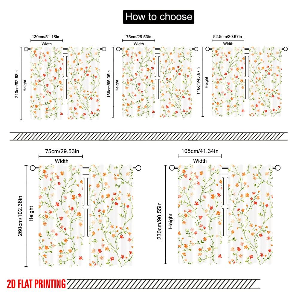 2pcs,2D plane printing Contemporary Curtains Floral Vine Elegance Polyester (without rod) Art Deco Festive Perfect for Bedroom,