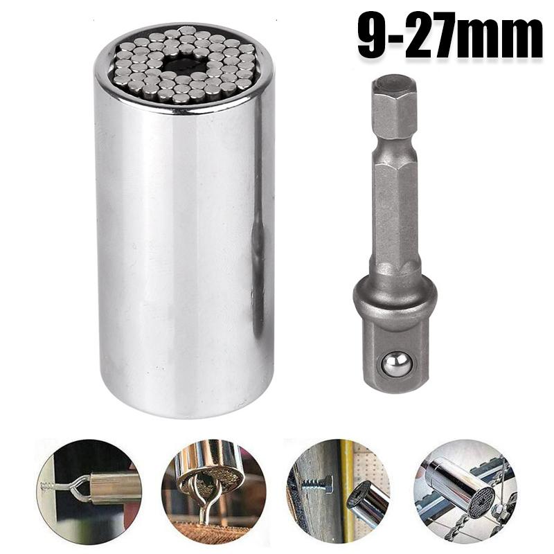 9-27mm Universal Drehmomentschlüsselkopf Set Stecknuss Hülse Akkuschrauber Ratsche Buchse Gabelschlüssel Schlüssel Magic Grip Handwerkzeuge
