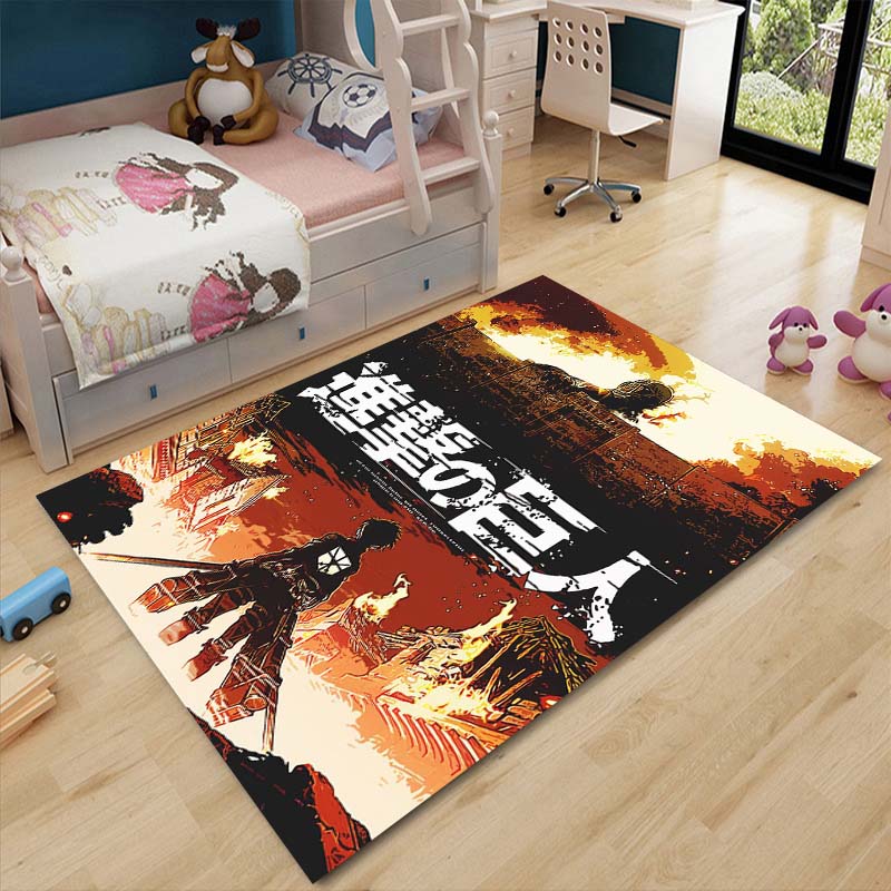 

Аніме Attack on Titan 3D Print Протиковзкий килимок М який фланелевий великий килим і килим 60cm x 90cm