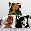 1Pc African Women Pillow Case Square Pillow Bedroom Sofa Leisure Comfort Cushion Car Living Room Home Decoration 40X40
