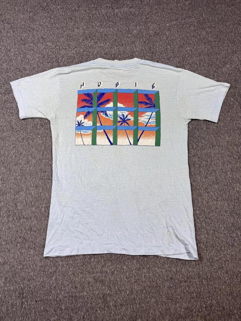 Maglietta Hobie Vintage Uomo XL Grafica Palma Blu Made USA Surf Skate Anni '80 T-shirt