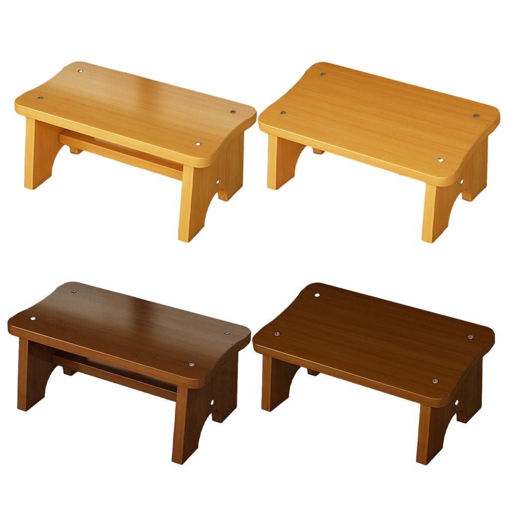 Bamboo Wood Made Foot Stool - Safe Exquisite Craft Footstool Home Low Stool Ottoman Bench Odorless