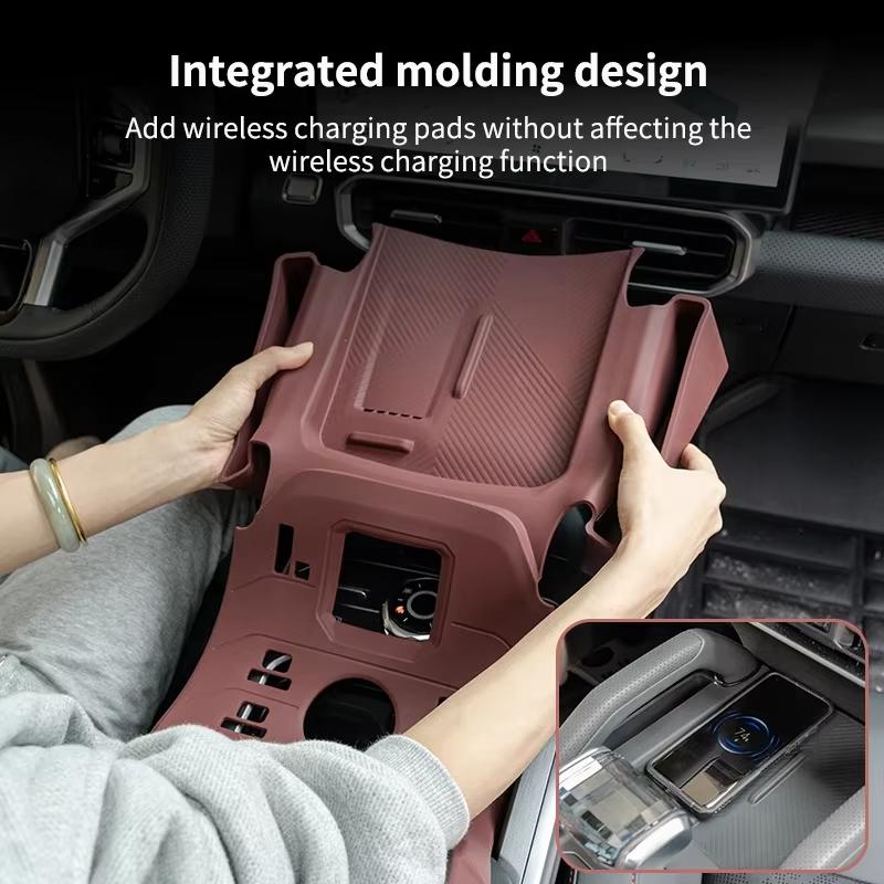 For Chery Jetour Traveler T2 Central Control Gear Silicone Pad Storage Box Car Wireless Charging Protection Anti Slip Pad