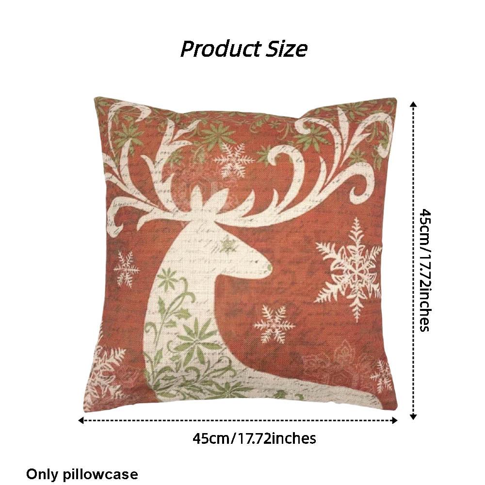 1PC Christmas tree elk Throw Pillow Case Linen Square Cushion Pillow Cover Decorativer for Home Sofa Bedroom Decor No Inserts 1896₽