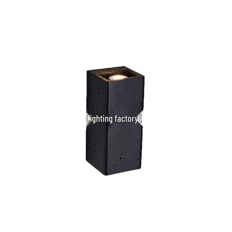 Mid-Century Modern Italian Black Travertine Wall Lamp for Bedroom, Living Room, Corridor, or Stairway