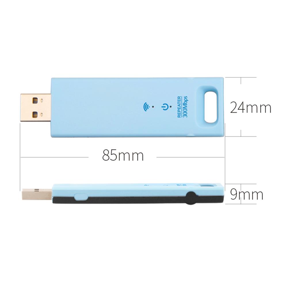 USB WiFi Repeater Portable USB 2.0 WiFi Repeater 2.4G 300Mbps Wide Coverage Plug and Play for Indoor Outdoor