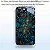 Peacock feather pattern tempered glass phone case suitable for iPhone 17 16 15 14 13 12 11 Pro/Max/Plus anti drop and shockproof