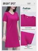 Mid-length 2024 Summer T-Shirt Dress - Loose, Slim, Round Neck, Age-Defying, Short-Sleeved Trend for Middle-Aged Women