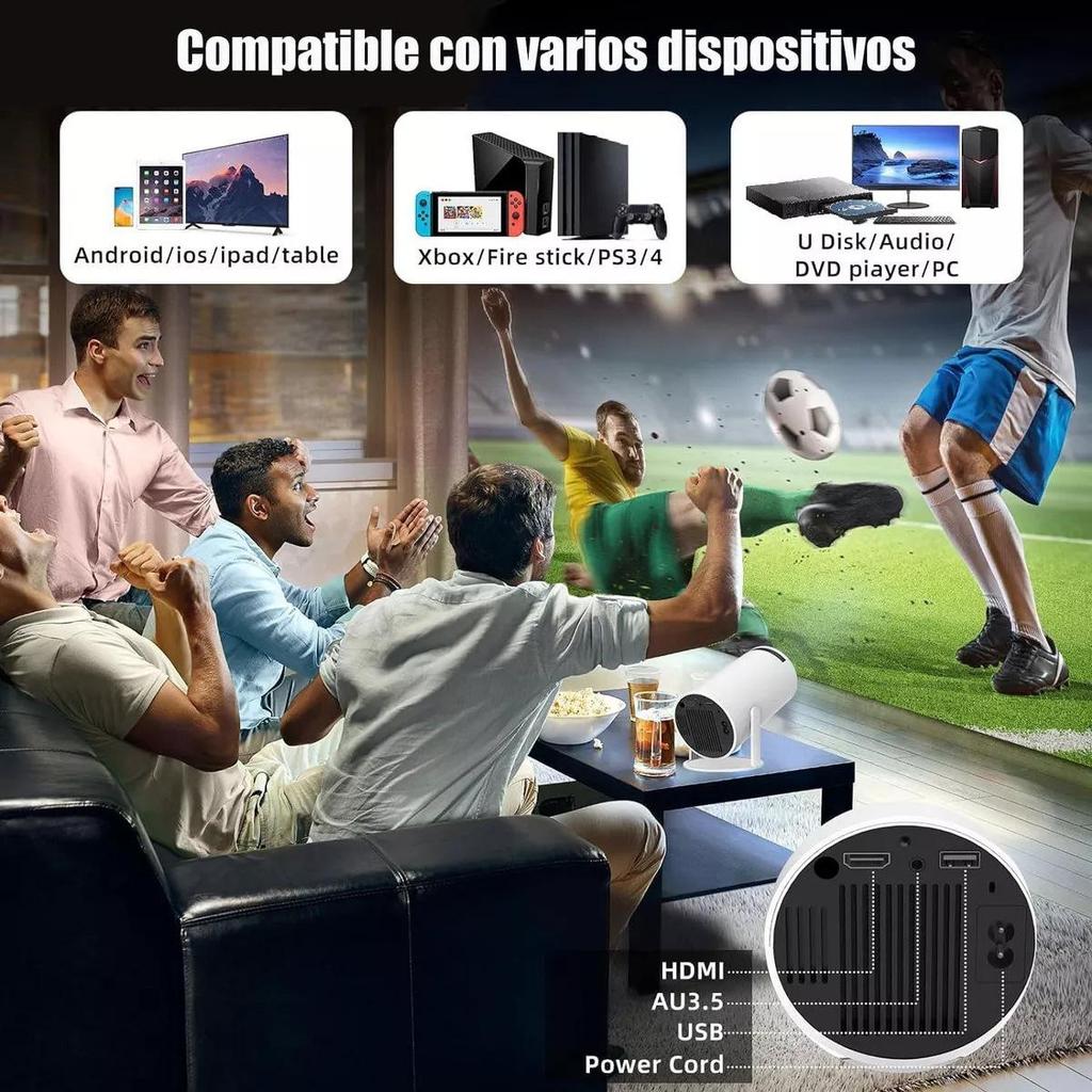 HY300 Portable Smart Projector, 720P Android 11, LCD, Ultra HD 4K Support
