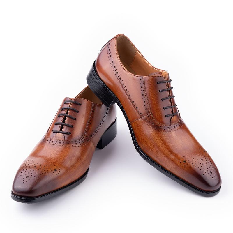 Fashion Wholesale Men Dress Shoes Luxury Handmade Office Business Male's Footwear For Wedding Party Formal Suits' Shoes Genuine Leather