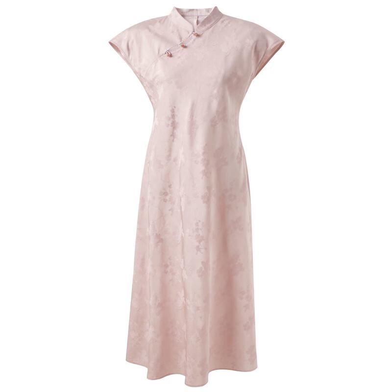 Sancai 2025 Spring New Chinese Style Jacquard A-line Long Dress