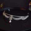 Crown Bride Headwear Crystal Hair Band Birthday Crown Pearl Hair Accessory  Hair Crown  Photo and Portrait Accessories  Light Luxury Style
