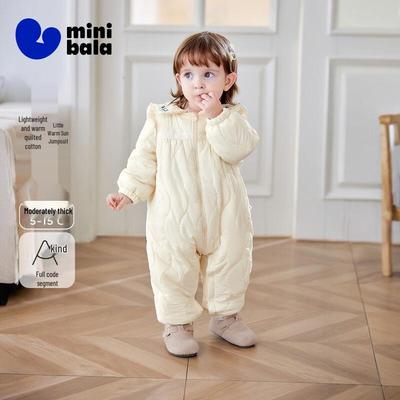 Minibala Baby Girl Quilted Zippered Romper