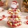 Round Santa Claus Cupcake Stand 3 Tier Cake Display Rack  Christmas Party Supplies