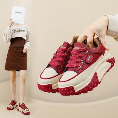 Fashion Mixed Colors Women's Vulcanize Shoes Thick-Soled Breathable Casual Shoes