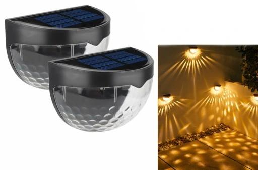 2 Sztuki Lampa Solarna Kinkiet Ścienna Elewacyjna Ogrodu Lampka Led