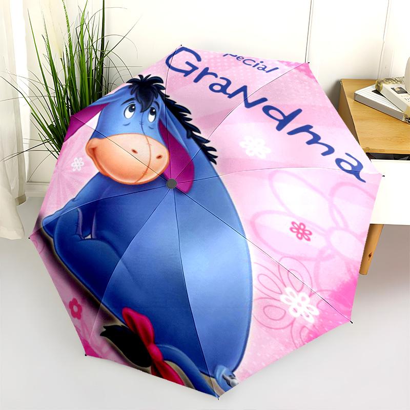 Eeyore Halloween Pumpkin Magic Folding Umbrella 8 Paraphenoid Bones Travel Travel Umbrella Light Gift