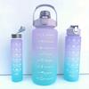 3Pcs Gradient Plastic Cup Set Large Capacity Sports Water Bottle Outdoor Travel Gym Fitness Jugs Student Portable Cup WIth Straw