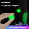1Pz/4Pz Tappi Valvola Pneumatici Luminosi Moto Bici Ruota Ugello Antipolvere Stelo Valvola Pneumatico Fluorescente Notte Brillante Decorazione Auto
