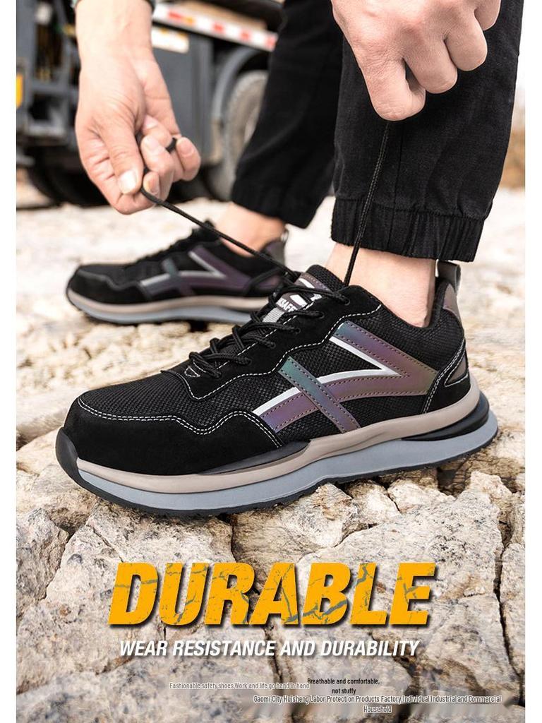 Sicherheitsschuhe mit Anti-Quetsch- und Durchtrittsschutz, reflektierenden Streifen, leichtem, bequemem und weichem, faltbarem Design.