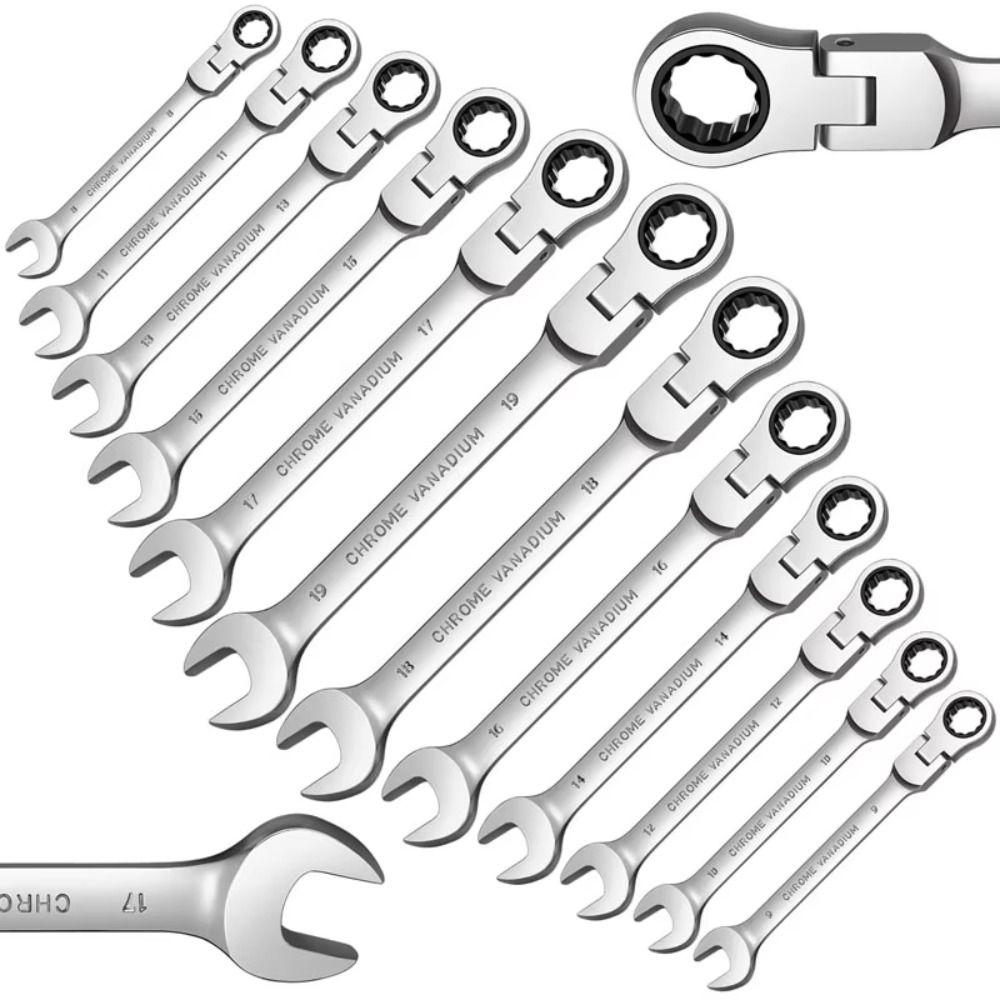 72 Tooth Ratchet Ratchet Wrench Set Spring Head Key Universal Car Wrench  Automotive Maintenance