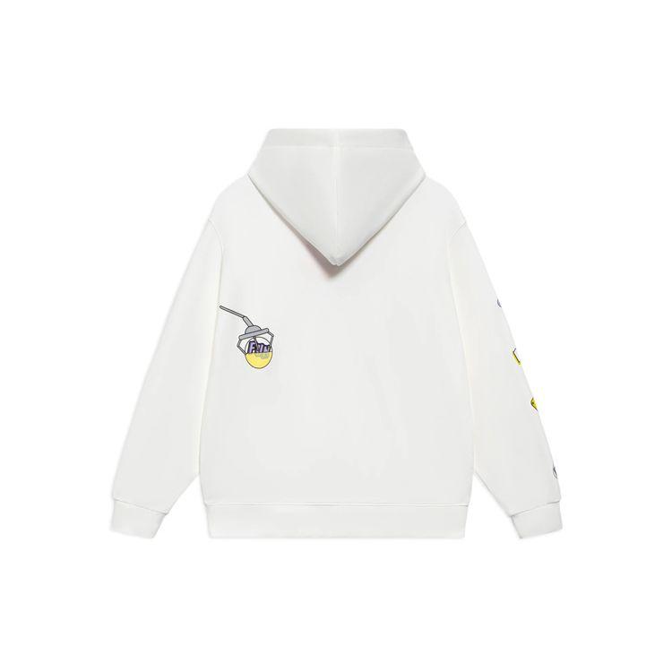 Li-Ning Cartoon Pattern Pullover Hoodie Women Tops White AWDS592-1