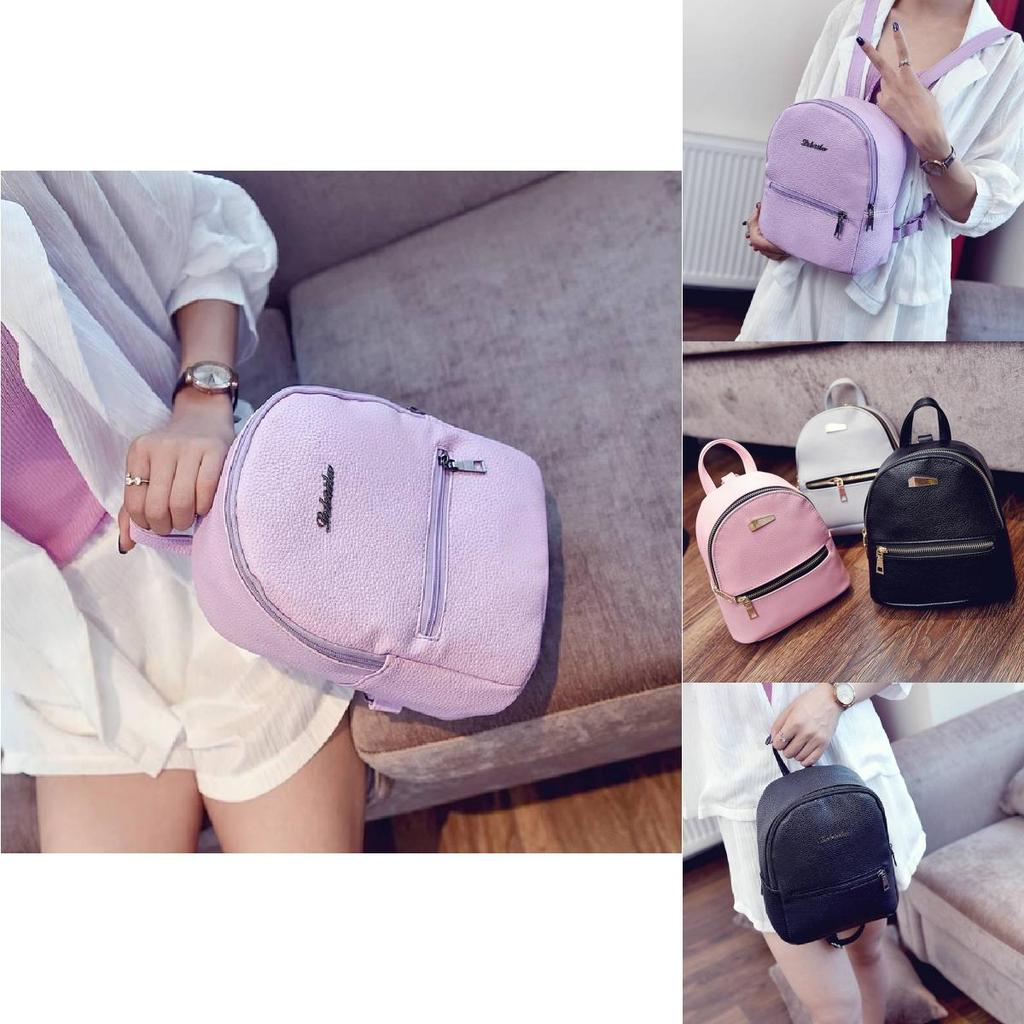 Women Lady Leather Mini Teenager Girls Stylish Outdoor Travel Shopping Backpacks