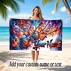 Music Guitar Theme Beach Towel Personalized Custom Name & Text Soft Quick Dry Beach Towel for Swimming Travel