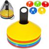 25/50Pcs Colorful Soccer Disc Cone Set Flexible Durable Training Marker Cones with Carrying Bag with Stand Soccer Cones