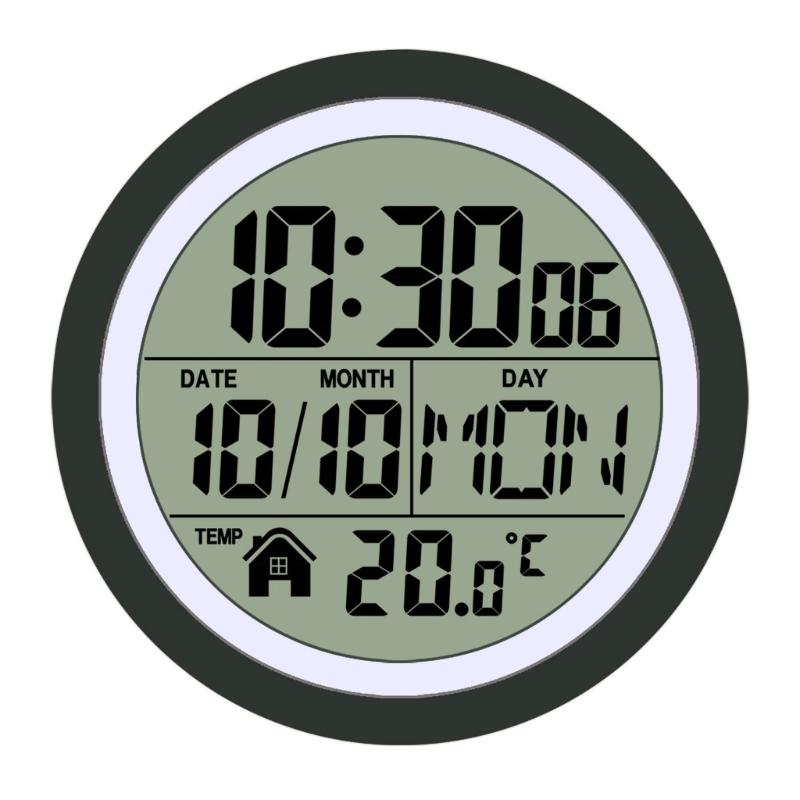 Large Digital Wall Clock with Date Day Temperature Battery Operated Bathroom Clock Shower Clock with Suction Cup Gift