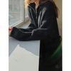 Semi-turtleneck zipper sweater skirt women's autumn and winter simple casual loose solid color knitted dress