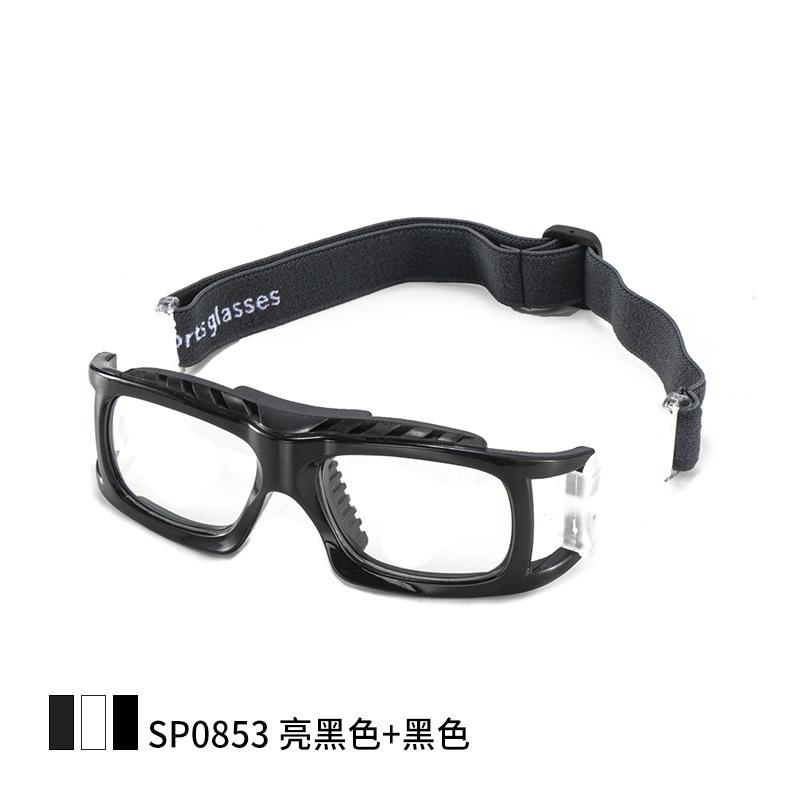 Basketball glasses, outdoor tennis, badminton, anti-collision, impact-resistant sports goggles, myopia frame Black Frame+Black nose pa