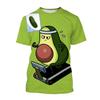Summer Round Neck 3D Avocado Pattern Printed Top Fashionable Casual Short Sleeved Children's Boy and Girl Kids Unisex T-shirts
