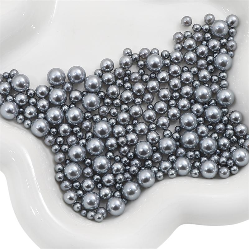 200Pcs No Hole 3-8mm Colorful ABS Round Imitation Pearl Beads for DIY Jewelry Craft Making Home Decoration Art Faux Pearls for Vase Fillers