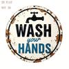 Metal Wall Sign Vintage Round 8 Inch Rusty Crane Design Bathroom Decor Farmhouse