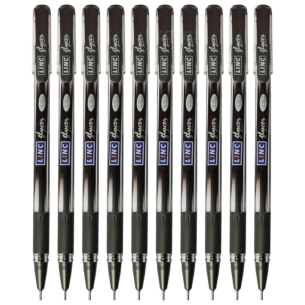 Linc Glycer 0.6mm Black Ink Ball Pen | Smooth Writing for Office, School & Home | Pack of 1 20 Pcs