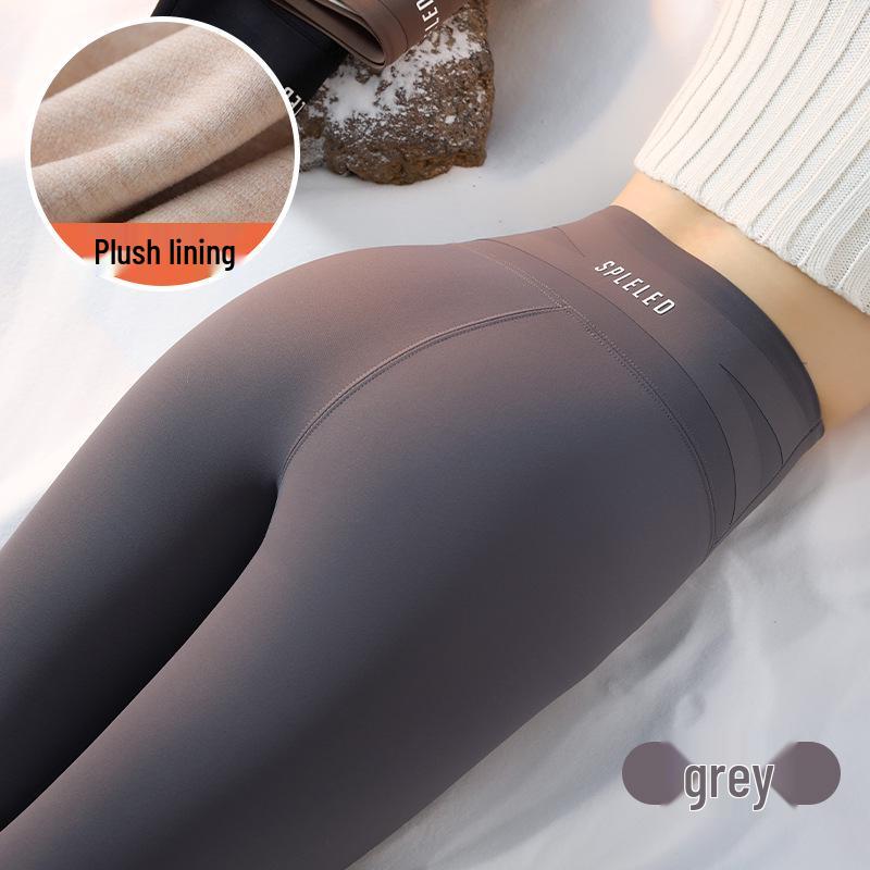Women's High Waist Fleece Lined Shark Leggings - Cross Waist Tummy Control Yoga Pants for Autumn/Winter