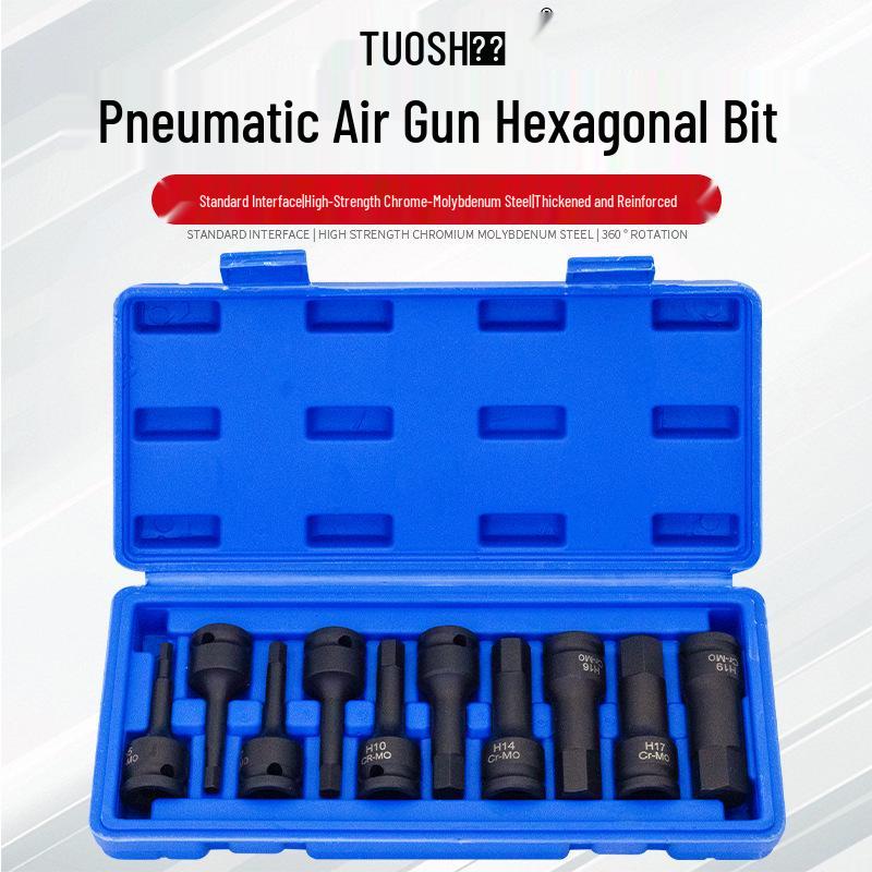 Electric Hex Key Air Wrench Set with Quick Bit Socket & Pneumatic Screwdriver High Hardness Chromoly Steel Hex Key Bit [H6]