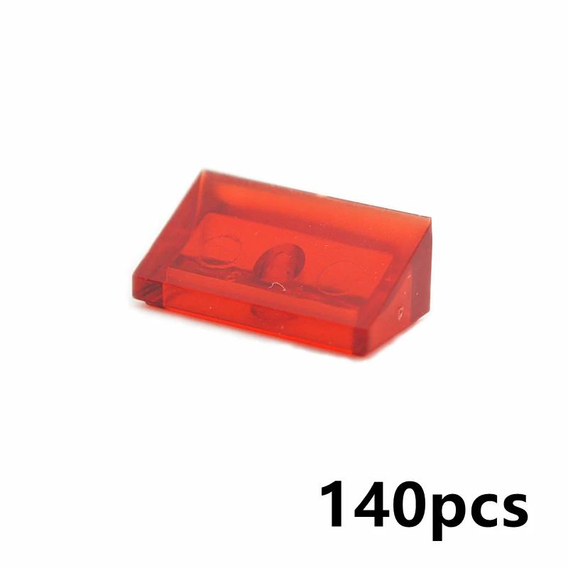 

140Pcs DIY Building Blocks Smooth Bevel Bricks 1x2 Slope Educational Creative Size Parts Compatible With 85984 Particles Kid Toy прозорий червоний колір