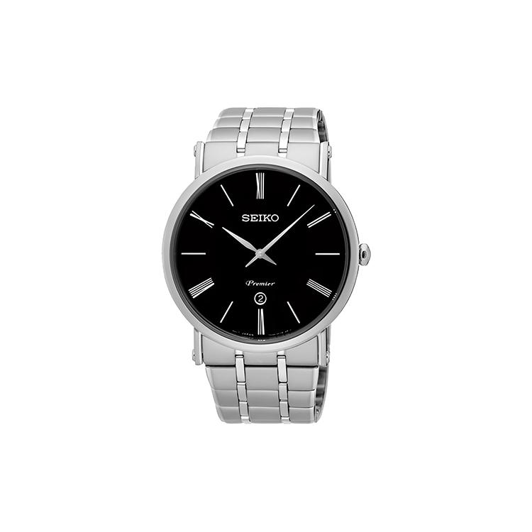 

SEIKO Premier Quartz Movement Watch Men s Watches Black Dial SKP393J1