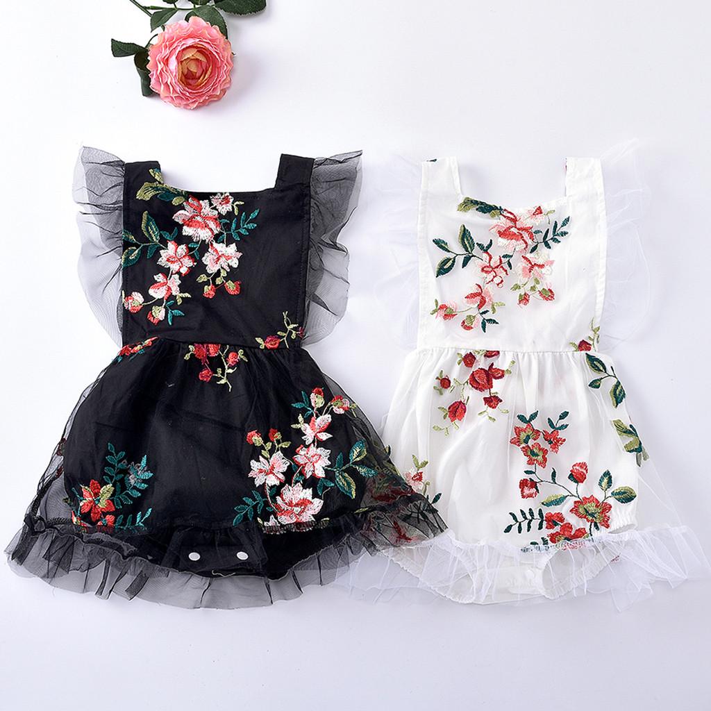 

Тюлевой комбинезон с цветочным принтом и рюшами для новорожденных девочек, повседневная одежда